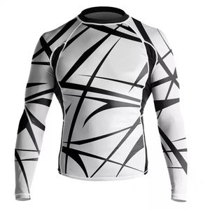 Alta calidad compresión MMA Rash Guard manga larga personalizado impreso sublimación transpirable Spandex UPF 50 tela ropa deportiva - Product Image 5