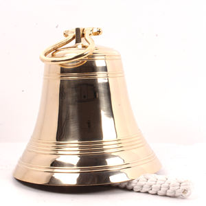 Cloche de bateau nautique en laiton faite à la main de vente chaude cloche en laiton suspendue sur mesure avec cloche en laiton de polissage doré brillant - Product Image 4