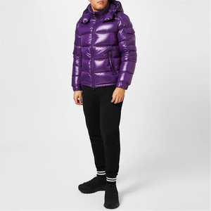Vestes pour hommes, manteau d'hiver pour hommes, veste épaisse isolée violette, vêtements d'extérieur tendance et chauds - Product Image 2