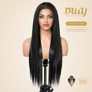 Jess C-DWY 13x6 Lace Front Glueless Synthetic <b>Wig</b> <b>Long</b>-Length Straight with Layer-Cut Blonde Highlight Clearance Sale - Product Image 2