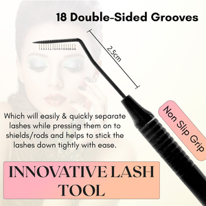 Premium Eyelash Extension <b>Tools</b> Lash Lift <b>Tool</b> Stainless Steel Reusable Easy to Clean Circular Grooves Nonslip Grip Lash Lifting - Product Image 3