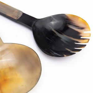 Cubiertos hechos a mano de la mejor calidad, cuerno de búfalo, cucharas de mango largo, cucharas para servir ensalada de cuerno, artesanías de media luna - Product Image 6