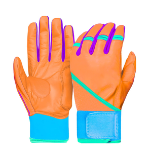 Gants de batteur de baseball en cuir professionnels personnalisés OEM Protection des mains Gants de frappeur de baseball en cuir Cabretta - Product Image 5