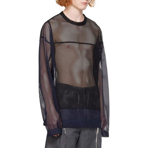 T-shirt en maille à manches longues pour homme de haute qualité, surdimensionné, avec logo imprimé à l'écran, t-shirts en maille de sport 2026 - Product Image 3