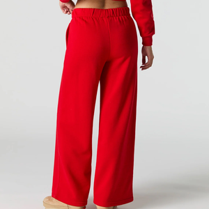 High Quality Custom Puff Printing Heavyweight Cotton Fleece Baggy <b>Sweatpants</b> <b>for</b> <b>Women</b> Straight Wide Leg Lace <b>for</b> Winter - Product Image 2