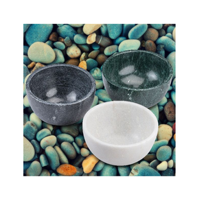 Bol à fruits en marbre écologique couleur naturelle accessoires de cuisine de forme ronde 3 pièces personnalisation meilleur prix - Product Image 1