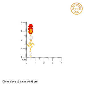 เครื่องประดับไข่มุกพันธบัตรครอบครัวสีทอง Bhaiya Bhabhi rakhis - Product Image 4