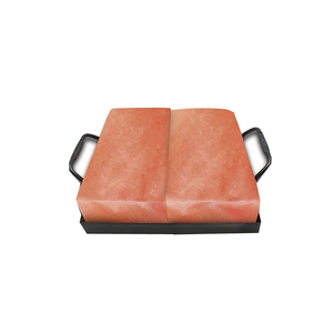 Bandeja de cristales de sal rosa del Himalaya al por mayor, accesorios de procesamiento en bruto sólido de 8x4 pulgadas con caja de embalaje a granel - Product Image 1