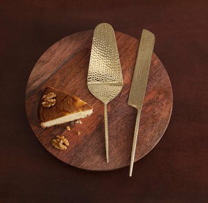 Juego de servidor de pastel de latón, diseño único de mango dorado en forma de pluma, agrega un Elegante, ligero, disponible a precios al por mayor. - Product Image 2