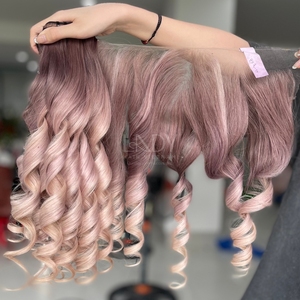 Mèches bouclées de haute qualité avec frontal et mèches pour faire des perruques - Product Image 3