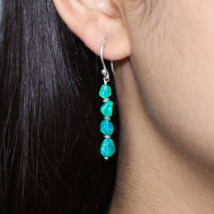 925ต่างหูเงินสเตอร์ลิงต่างหูแบบห้อยสีเขียวโอปอลชุบทองเครื่องประดับสำหรับงานเลี้ยงวันเกิดของขวัญวันครบรอบแต่งงานที่ทันสมัย - Product Image 2