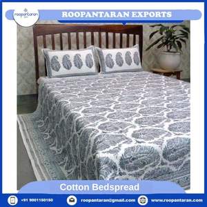 Draps de lit en coton 100% fabriqués sur mesure, imprimés à la main avec un motif floral, bleu pastel clair, écologiques, 200 fils, disponibles en différentes tailles - Product Image 6