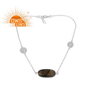 Último diseño de plata esterlina fina labradorita natural colgante de piedras preciosas collar de joyería personalizada fabricante - Product Image 1