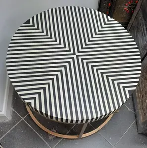 Salle à manger de luxe moderne Table d'appoint avec incrustation d'os étanche écologique pour l'utilisation de l'hôtel - Product Image 2