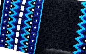 Vente en gros équestre 100% tapis de selle Western en feutre de laine mérinos avec design tissé coloré - Product Image 3