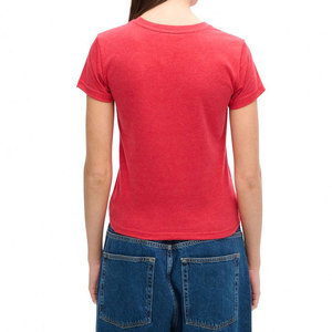 Camiseta de manga corta con cuello redondo de algodón 100% de alta calidad para mujer, diseño de impresión 3D Puff - Product Image 4