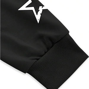 Chándal Pantalones acampanados Sudadera con capucha y pantalones Conjuntos Logotipo personalizado Pantalones de chándal acampanados de peso pesado Chándal estampado completo para hombres al por mayor - Product Image 4