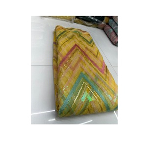 New Elegant Design Embroidery Sequence Net <b>Fabric</b> for Wedding Dress From <b>Indian</b> Supplier at Export Price - Product Image 1