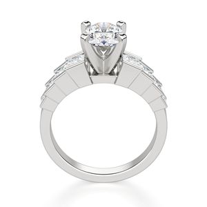 Oval And Princess Cut Step <b>Set</b> Engagement <b>Ring</b> For <b>Women</b> - Product Image 2