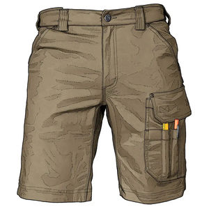 Men's Casual Solid Nonwoven 100% Cotton Cargo Shorts 6 Pockets Big Pockets <b>Baggy</b> Style 2024 New Design - Product Image 2