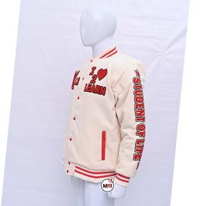 Chaqueta universitaria con cremallera de invierno al aire libre con letras de béisbol bordadas de alta calidad de fabricante personalizado para hombre - Product Image 2