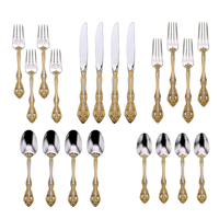 Ensemble de couverts en acier inoxydable plaqué miroir, durable et traditionnel PHC, très vendu pour les restaurants, les hôtels, les cuisines et les mariages