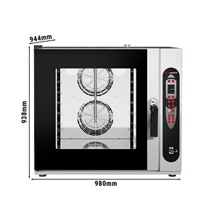 Four combiné électrique commercial - Commandes numériques - 6x GN 2/1 ou 12x GN 1/1 - Écran tactile LCD 2,4 pouces - incl. Lavage automatique - Product Image 2