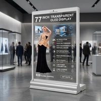 Pantalla Digital Interactiva OLED Transparente de 77 Pulgadas para Centros Comerciales, Salas de Exposición, Museos, Solución Inteligente para Comercio Minorista