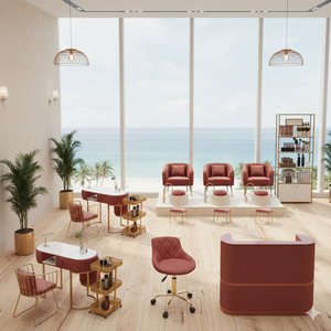 Ensemble de chaises ou de canapés en bois modernes pour salon de coiffure, centre commercial, hôtel, supermarché, salon de luxe, mobilier d'extérieur - Product Image 3