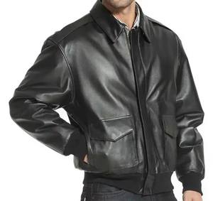 Vestes en cuir pour hommes personnalisées de haute qualité, élégantes et fiables pour des réglages décontractés, veste sur mesure pour hommes - Product Image 3