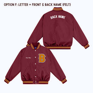 Alta calidad bordado Patchwork invierno Bomber Letterman hombres satén Varsity chaqueta para hombres hecho en Pakistán - Product Image 6