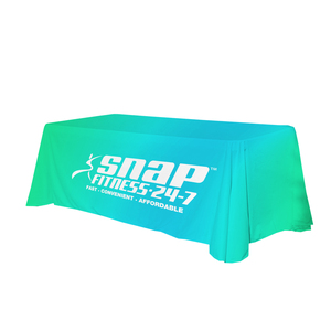 ผ้าคลุมโต๊ะสั่งทำพิเศษขายดี พร้อมโลโก้พิมพ์ลายแบบซับลิเมชั่น ผ้าคลุมโต๊ะสแปนเด็กซ์แบบเต็มผืน สำหรับ<span class=keywords><strong>งาน</strong></span>นิทรรศการและกิจกรรมการตลาด - Product Image 1