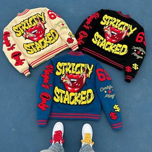 วิทยาลัยที่กําหนดเองเปล่าขนสัตว์เย็บปักถักร้อยแพทช์โลโก้ Letterman เบสบอลเครื่องบินทิ้งระเบิดแจ็คเก็ตตัวแทน - Product Image 1