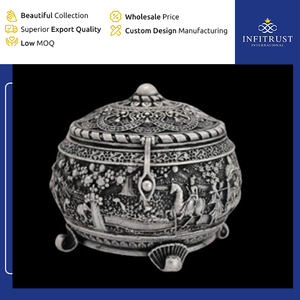 Fabriqué en Inde, articles en argent sterling 925 de qualité supérieure, finition oxydée artisanale, chariot Dabbi pour la décoration de la maison - Product Image 2