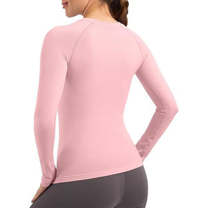Camiseta Deportiva de Compresión de Manga Larga para Mujer, Personalizada, Ligera, Transpirable, Elástica en Cuatro Direcciones, de Secado Rápido, para Correr y Gimnasio - Product Image 2
