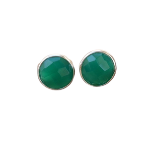 Jewelry For Women Silver Boho Style Stud <b>Earrings</b> Jewelry 925 Sterling Silver Green <b>Onyx</b> Gemstone Trending Handmade <b>Earrings</b> - Product Image 1