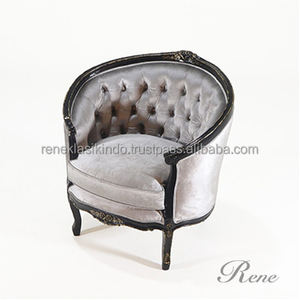 Fauteuil de salon numéro 5503 en acajou ancien avec assise en mousse épaisse et tissu doux, finition soignée - Product Image 4
