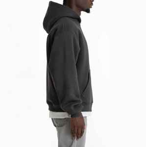 Sudadera con Capucha para Hombre, Estilo Urbano, con Estampado Vintage Bordado, Cierre de Cremallera, Hombros Caídos, Corte Recto, Tejido Grueso Antiencogimiento - Product Image 4