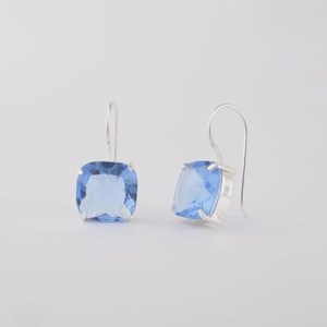 Pendientes Hechos a Mano de Plata de Ley 925 con Gema de Tanzanita en Forma de Cojín, Elegante Regalo de Cumpleaños para Mujeres y Niñas - Product Image 2
