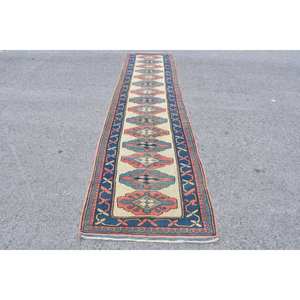 Tapis turc vintage-3x12,6 pieds dans un style beige classique - Product Image 1