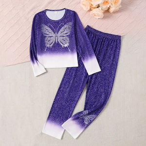 Conjuntos de ropa de verano en tela de algodón Conjuntos de dos piezas con cuello redondo Diseño personalizado Ropa informal Conjuntos cortos para niñas - Product Image 1