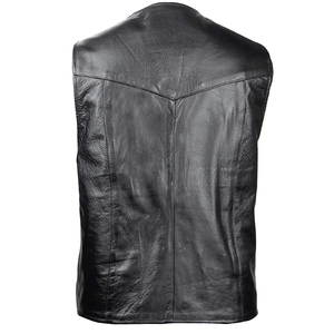 Gilet en cuir véritable pour homme, nouvelle arrivée, style décontracté, col en V - Product Image 4
