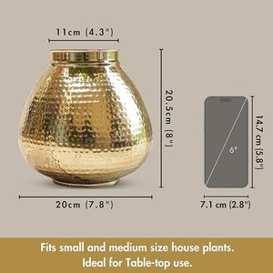 Pot de fleurs décoratif en métal pour plantes d'intérieur et fleurs - Pot de fleurs en métal de qualité supérieure pour la décoration des plantes à prix avantageux - Product Image 3