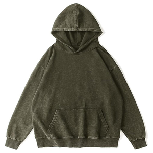 Hommes lourds lavage à l'acide de haute qualité 100% coton printemps vêtements sérigraphie sweats à capuche vierges sweat à capuche lavé à l'acide personnalisé - Product Image 4