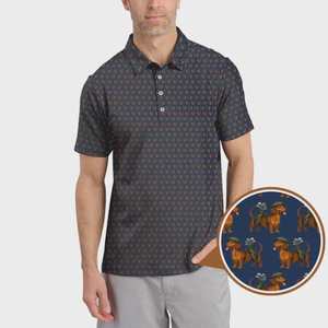 Polo de Golf de Secado Rápido para Hombre, Manga Corta, Ajuste Deportivo, Absorbe la Humedad, con Logotipo de Animal Divertido Personalizado, Impresión Digital - Product Image 3