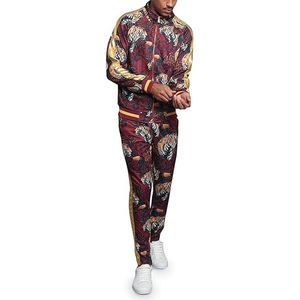 Ensemble de survêtement pour homme en polyester avec fermeture éclair respirant léger athlétique jogging décontracté tenue de sport - Product Image 2