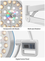 Lampe chirurgicale LED sans ombre pour plafond d'hôpital, 225 perles, 140 000 lux, température de couleur réglable, éclairage de salle d'opération