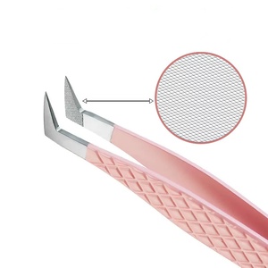 Pinzette da donna in tinta unita rosa russo di alta qualità per il trucco Logo personalizzato <span class=keywords><strong>Stefan</strong></span> in acciaio punta punta Volume etichetta privata - Product Image 5