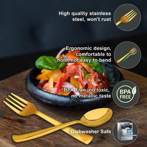 Ensemble de couverts triple style couteau cuillère et fourchette couleur or haut de gamme disponible à un prix abordable et raisonnable à vendre - Product Image 6