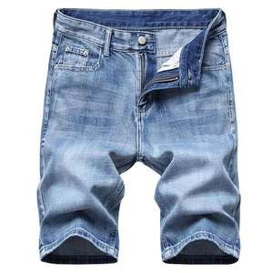 Shorts en jean décontractés pour hommes Short court à jambe droite ample pour hommes Short court délavé de style estival Short en jean confortable pour hommes Vente en gros OEM - Product Image 1